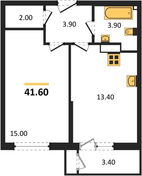 Фото №1: 1-комнатная квартира 41 м² - Краснодар, ЖК Рекорд, Карасунский внутригородской округ, Центральный внутригородской округ, Черёмушки, мкр. жилой комплекс Рекорд, ул. Новороссийская, 102И