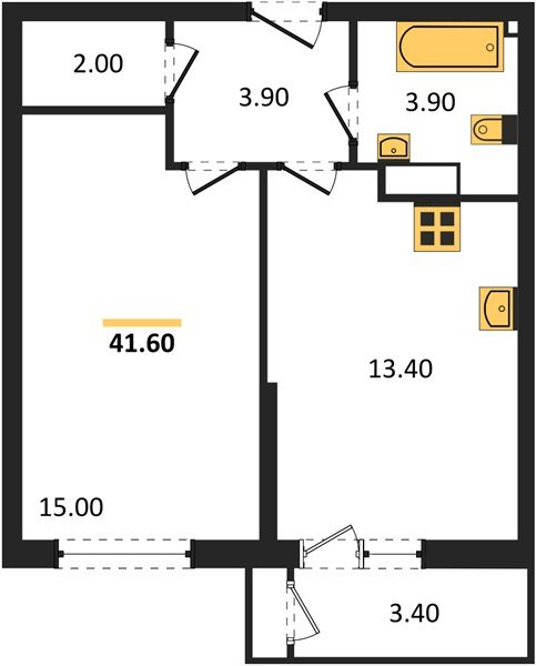 Фото №1: 1-комнатная квартира 41 м² - Краснодар, ЖК Рекорд, Карасунский внутригородской округ, Центральный внутригородской округ, Черёмушки, мкр. жилой комплекс Рекорд, ул. Новороссийская, 102И
