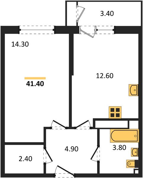 Фото №1: 1-комнатная квартира 41 м² - Краснодар, ЖК Рекорд, Карасунский внутригородской округ, Центральный внутригородской округ, Черёмушки, мкр. жилой комплекс Рекорд, ул. Новороссийская, 102И