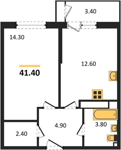 Фото №1: 1-комнатная квартира 41 м² - Краснодар, ЖК Рекорд, Карасунский внутригородской округ, Центральный внутригородской округ, Черёмушки, мкр. жилой комплекс Рекорд, ул. Новороссийская, 102И