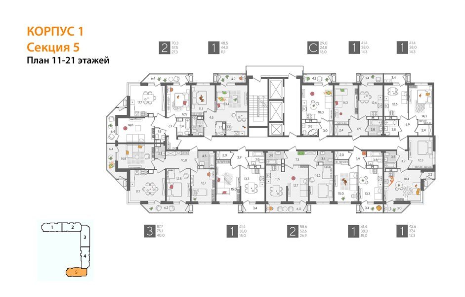 Фото №8: 1-комнатная квартира 41 м² - Краснодар, ЖК Рекорд, Карасунский внутригородской округ, Центральный внутригородской округ, Черёмушки, мкр. жилой комплекс Рекорд, ул. Новороссийская, 102И