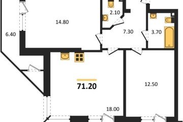 Фото №1: 2-комнатная квартира 71 м² - Краснодар, мкр. жилой комплекс Рекорд, ул. Новороссийская, 102И