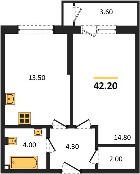 Фото №1: 1-комнатная квартира 42 м² - Краснодар, ЖК Рекорд, Карасунский внутригородской округ, Центральный внутригородской округ, Черёмушки, мкр. жилой комплекс Рекорд, ул. Новороссийская, 102И