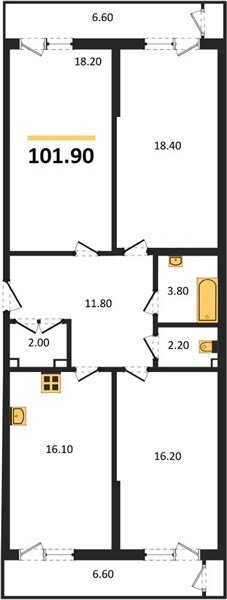 Фото №1: 3-комнатная квартира 101 м² - Краснодар, ЖК Рекорд, Карасунский внутригородской округ, Центральный внутригородской округ, Черёмушки, мкр. жилой комплекс Рекорд, ул. Новороссийская, 102И