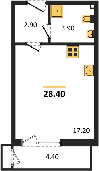 Фото №1: Студия 28 м² - Краснодар, ЖК Рекорд, Карасунский внутригородской округ, Центральный внутригородской округ, Черёмушки, мкр. жилой комплекс Рекорд, ул. Новороссийская, 102И