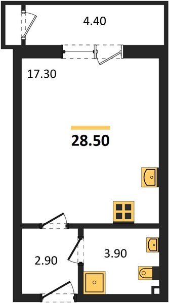 Фото №1: Студия 28 м² - Краснодар, ЖК Рекорд, Карасунский внутригородской округ, Центральный внутригородской округ, Черёмушки, мкр. жилой комплекс Рекорд, ул. Новороссийская, 102И