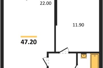 Фото №1: 1-комнатная квартира 47 м² - Краснодар, мкр. жилой комплекс Рекорд, ул. Новороссийская, 102И