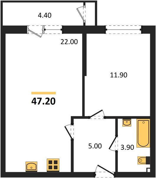 Фото №1: 1-комнатная квартира 47 м² - Краснодар, ЖК Рекорд, Карасунский внутригородской округ, Центральный внутригородской округ, Черёмушки, мкр. жилой комплекс Рекорд, ул. Новороссийская, 102И