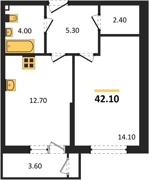 Фото №1: 1-комнатная квартира 42 м² - Краснодар, ЖК Рекорд, Карасунский внутригородской округ, Центральный внутригородской округ, Черёмушки, мкр. жилой комплекс Рекорд, ул. Новороссийская, 102И