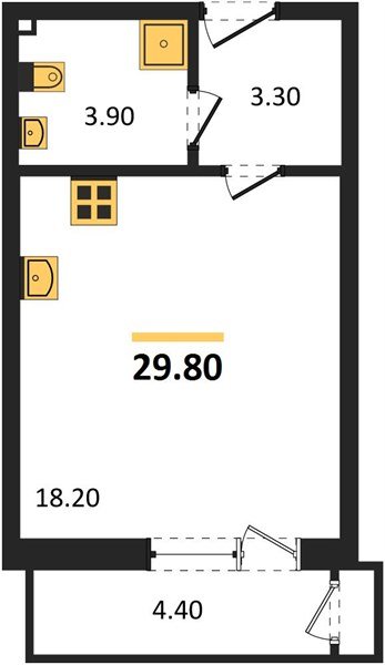 Фото №1: Студия 29 м² - Краснодар, ЖК Рекорд, Карасунский внутригородской округ, Центральный внутригородской округ, Черёмушки, мкр. жилой комплекс Рекорд, ул. Новороссийская, 102И
