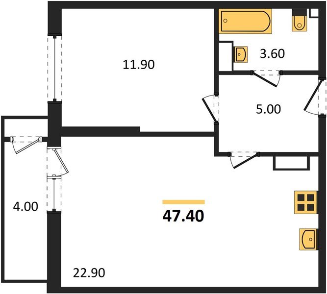 Фото №1: 1-комнатная квартира 47 м² - Краснодар, ЖК Рекорд, Карасунский внутригородской округ, Центральный внутригородской округ, Черёмушки, мкр. жилой комплекс Рекорд, ул. Новороссийская, 102И