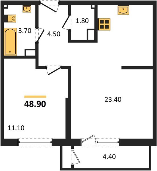 Фото №1: 1-комнатная квартира 48 м² - Краснодар, ЖК Рекорд, Карасунский внутригородской округ, Центральный внутригородской округ, Черёмушки, мкр. жилой комплекс Рекорд, ул. Новороссийская, 102И