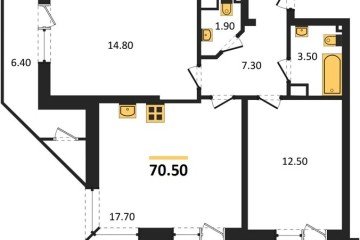 Фото №1: 2-комнатная квартира 70 м² - Краснодар, мкр. жилой комплекс Рекорд, ул. Новороссийская, 102И