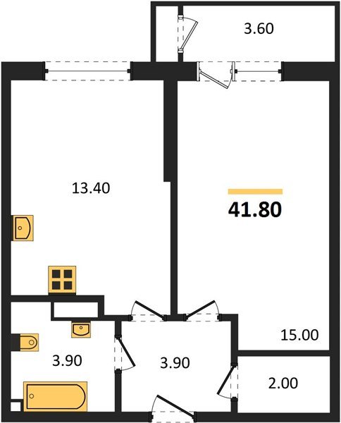 Фото №1: 1-комнатная квартира 41 м² - Краснодар, ЖК Рекорд, Карасунский внутригородской округ, Центральный внутригородской округ, Черёмушки, мкр. жилой комплекс Рекорд, ул. Новороссийская, 102И