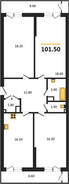 Фото №1: 3-комнатная квартира 101 м² - Краснодар, ЖК Рекорд, Карасунский внутригородской округ, Центральный внутригородской округ, Черёмушки, мкр. жилой комплекс Рекорд, ул. Новороссийская, 102И