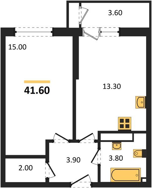 Фото №1: 1-комнатная квартира 41 м² - Краснодар, ЖК Рекорд, Карасунский внутригородской округ, Центральный внутригородской округ, Черёмушки, мкр. жилой комплекс Рекорд, ул. Новороссийская, 102И