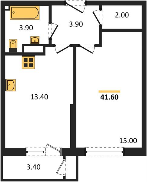 Фото №1: 1-комнатная квартира 41 м² - Краснодар, ЖК Рекорд, Карасунский внутригородской округ, Центральный внутригородской округ, Черёмушки, мкр. жилой комплекс Рекорд, ул. Новороссийская, 102И