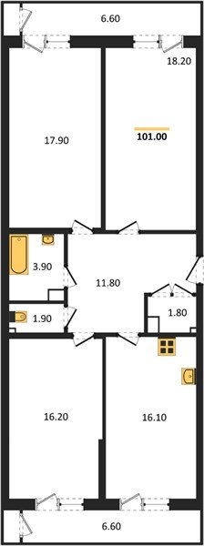 Фото №1: 3-комнатная квартира 101 м² - Краснодар, ЖК Рекорд, Карасунский внутригородской округ, Центральный внутригородской округ, Черёмушки, мкр. жилой комплекс Рекорд, ул. Новороссийская, 102И
