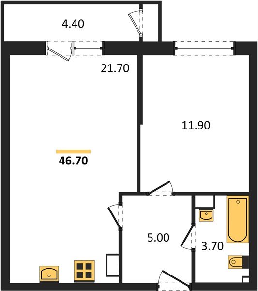 Фото №1: 1-комнатная квартира 46 м² - Краснодар, ЖК Рекорд, Карасунский внутригородской округ, Центральный внутригородской округ, Черёмушки, мкр. жилой комплекс Рекорд, ул. Новороссийская, 102И