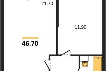 Фото №1: 1-комнатная квартира 46 м² - Краснодар, мкр. жилой комплекс Рекорд, ул. Новороссийская, 102И