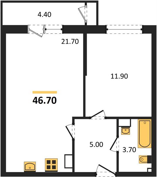 Фото №1: 1-комнатная квартира 46 м² - Краснодар, ЖК Рекорд, Карасунский внутригородской округ, Центральный внутригородской округ, Черёмушки, мкр. жилой комплекс Рекорд, ул. Новороссийская, 102И