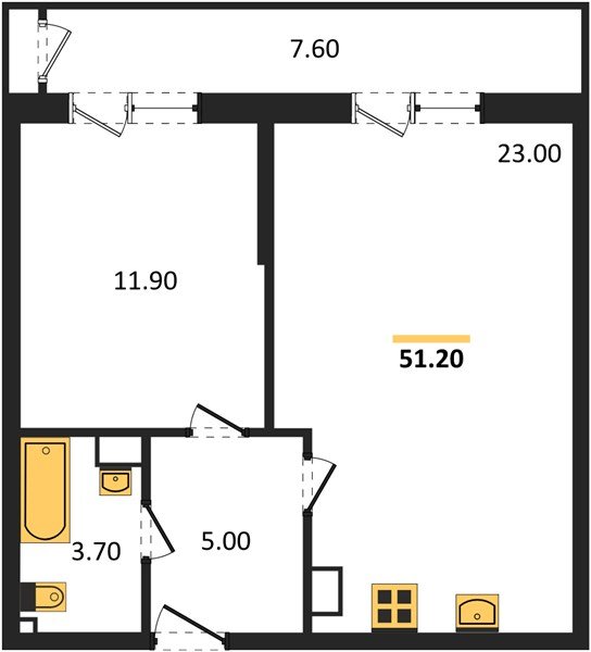 Фото №1: 1-комнатная квартира 51 м² - Краснодар, ЖК Рекорд, Карасунский внутригородской округ, Центральный внутригородской округ, Черёмушки, мкр. жилой комплекс Рекорд, ул. Новороссийская, 102И