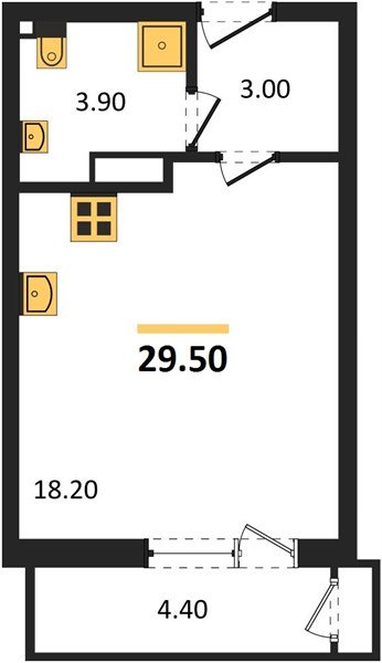 Фото №1: Студия 29 м² - Краснодар, ЖК Рекорд, Карасунский внутригородской округ, Центральный внутригородской округ, Черёмушки, мкр. жилой комплекс Рекорд, ул. Новороссийская, 102И