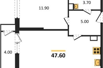 Фото №1: 1-комнатная квартира 47 м² - Краснодар, мкр. жилой комплекс Рекорд, ул. Новороссийская, 102И