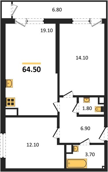 Фото №1: 2-комнатная квартира 64 м² - Краснодар, ЖК Рекорд, Карасунский внутригородской округ, Центральный внутригородской округ, Черёмушки, мкр. жилой комплекс Рекорд, ул. Новороссийская, 102И