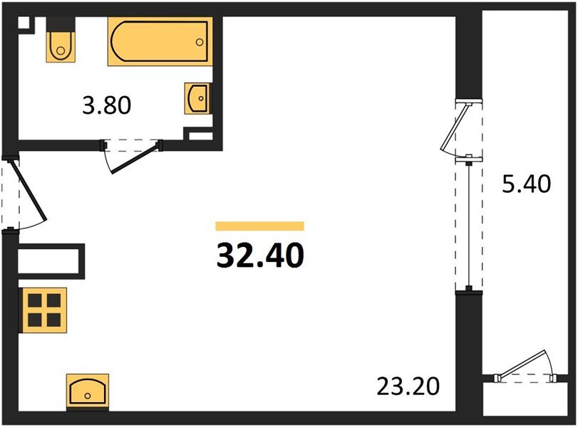 Фото №1: Студия 32 м² - Краснодар, ЖК Рекорд, Карасунский внутригородской округ, Центральный внутригородской округ, Черёмушки, мкр. жилой комплекс Рекорд, ул. Новороссийская, 102И