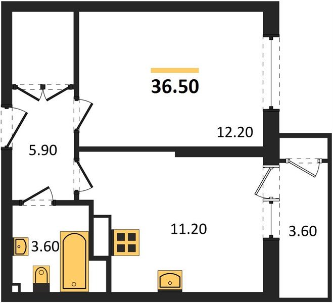 Фото №1: 1-комнатная квартира 36 м² - Краснодар, ЖК Рекорд, Карасунский внутригородской округ, Центральный внутригородской округ, Черёмушки, мкр. жилой комплекс Рекорд, ул. Новороссийская, 102И