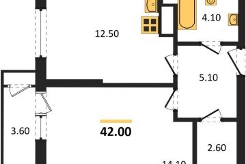 Фото №1: 1-комнатная квартира 42 м² - Краснодар, мкр. жилой комплекс Рекорд, ул. Новороссийская, 102И