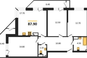 Фото №1: 3-комнатная квартира 87 м² - Краснодар, мкр. жилой комплекс Рекорд, ул. Новороссийская, 102И