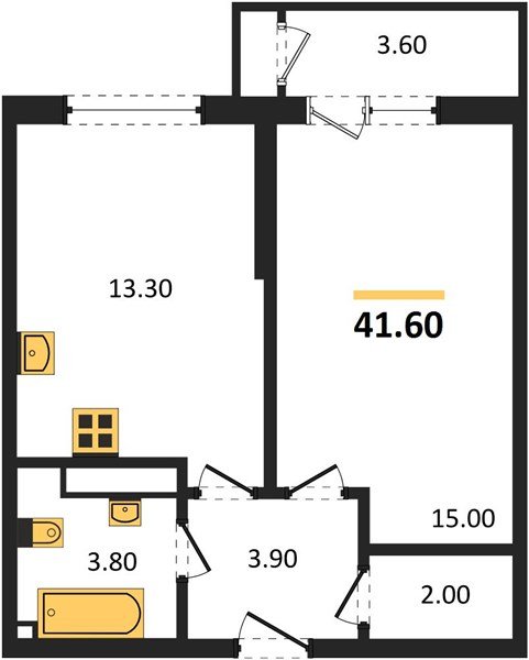 Фото №1: 1-комнатная квартира 41 м² - Краснодар, ЖК Рекорд, Карасунский внутригородской округ, Центральный внутригородской округ, Черёмушки, мкр. жилой комплекс Рекорд, ул. Новороссийская, 102И