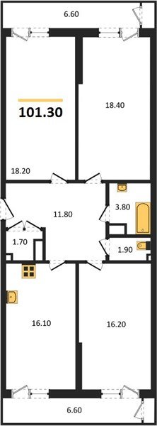 Фото №1: 3-комнатная квартира 101 м² - Краснодар, ЖК Рекорд, Карасунский внутригородской округ, Центральный внутригородской округ, Черёмушки, мкр. жилой комплекс Рекорд, ул. Новороссийская, 102И