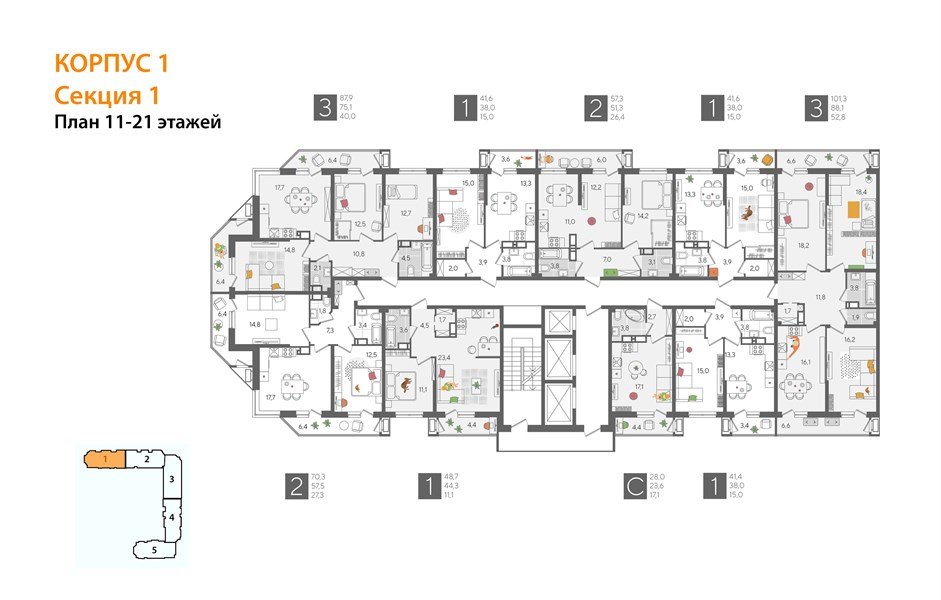 Фото №8: 3-комнатная квартира 101 м² - Краснодар, ЖК Рекорд, Карасунский внутригородской округ, Центральный внутригородской округ, Черёмушки, мкр. жилой комплекс Рекорд, ул. Новороссийская, 102И