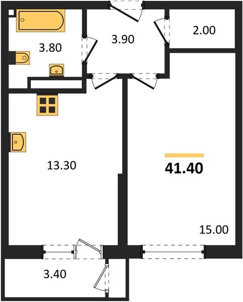 Фото №1: 1-комнатная квартира 41 м² - Краснодар, ЖК Рекорд, Карасунский внутригородской округ, Центральный внутригородской округ, Черёмушки, мкр. жилой комплекс Рекорд, ул. Новороссийская, 102И