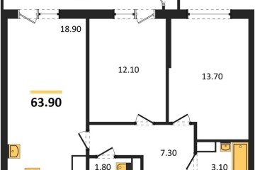 Фото №1: 2-комнатная квартира 63 м² - Краснодар, мкр. жилой комплекс Рекорд, ул. Новороссийская, 102И