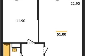 Фото №1: 1-комнатная квартира 51 м² - Краснодар, мкр. жилой комплекс Рекорд, ул. Новороссийская, 102И