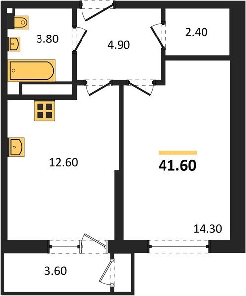 Фото №1: 1-комнатная квартира 41 м² - Краснодар, ЖК Рекорд, Карасунский внутригородской округ, Центральный внутригородской округ, Черёмушки, мкр. жилой комплекс Рекорд, ул. Новороссийская, 102И