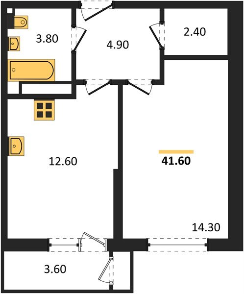 Фото №1: 1-комнатная квартира 41 м² - Краснодар, ЖК Рекорд, Карасунский внутригородской округ, Центральный внутригородской округ, Черёмушки, мкр. жилой комплекс Рекорд, ул. Новороссийская, 102И