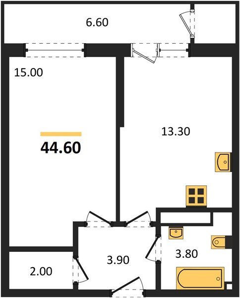 Фото №1: 1-комнатная квартира 44 м² - Краснодар, ЖК Рекорд, Карасунский внутригородской округ, Центральный внутригородской округ, Черёмушки, мкр. жилой комплекс Рекорд, ул. Новороссийская, 102И