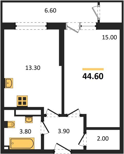 Фото №1: 1-комнатная квартира 44 м² - Краснодар, ЖК Рекорд, Карасунский внутригородской округ, Центральный внутригородской округ, Черёмушки, мкр. жилой комплекс Рекорд, ул. Новороссийская, 102И