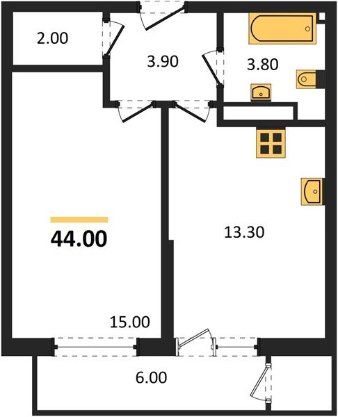 Фото №1: 1-комнатная квартира 44 м² - Краснодар, ЖК Рекорд, Карасунский внутригородской округ, Центральный внутригородской округ, Черёмушки, мкр. жилой комплекс Рекорд, ул. Новороссийская, 102И