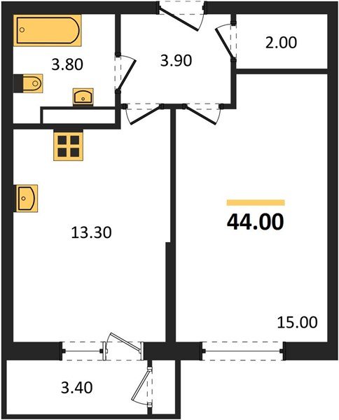 Фото №1: 1-комнатная квартира 44 м² - Краснодар, ЖК Рекорд, Карасунский внутригородской округ, Центральный внутригородской округ, Черёмушки, мкр. жилой комплекс Рекорд, ул. Новороссийская, 102И