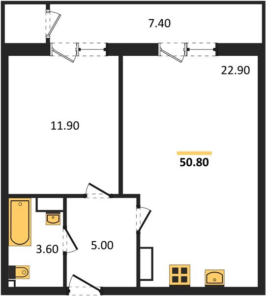 Фото №1: 1-комнатная квартира 50 м² - Краснодар, ЖК Рекорд, Карасунский внутригородской округ, Центральный внутригородской округ, Черёмушки, мкр. жилой комплекс Рекорд, ул. Новороссийская, 102И