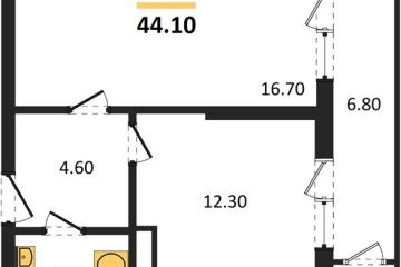 Фото №1: 1-комнатная квартира 44 м² - Краснодар, мкр. жилой комплекс Рекорд, ул. Новороссийская, 102И
