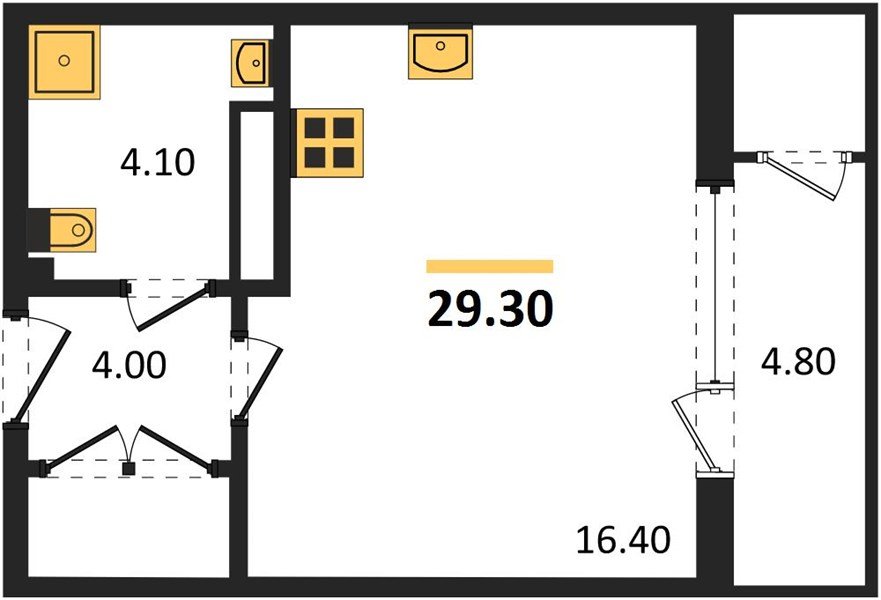 Фото №1: Студия 29 м² - Краснодар, ЖК Рекорд, Карасунский внутригородской округ, Центральный внутригородской округ, Черёмушки, мкр. жилой комплекс Рекорд, ул. Новороссийская, 102И