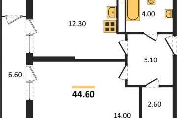 Фото №1: 1-комнатная квартира 44 м² - Краснодар, мкр. жилой комплекс Рекорд, ул. Новороссийская, 102И