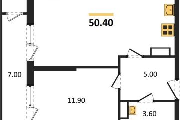 Фото №1: 1-комнатная квартира 50 м² - Краснодар, мкр. жилой комплекс Рекорд, ул. Новороссийская, 102И